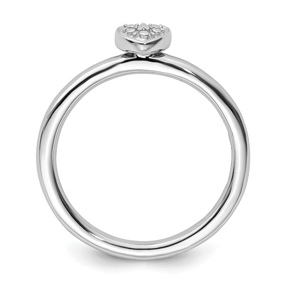 Sterling Silver Stackable Expressions Polished Diamond Heart Ring