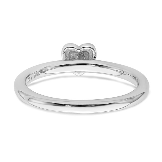 Sterling Silver Stackable Expressions Polished Diamond Heart Ring