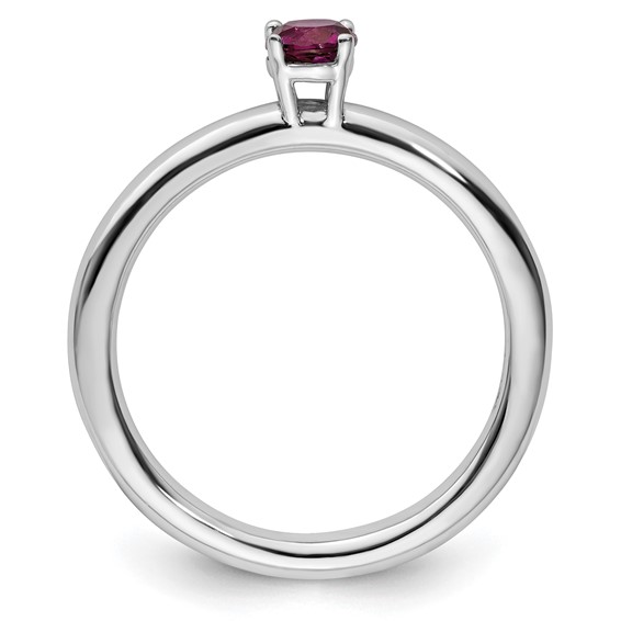 Sterling Silver Stackable Expressions Rhodium Rhodolite Garnet Ring