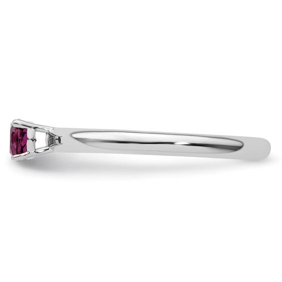 Sterling Silver Stackable Expressions Rhodium Rhodolite Garnet Ring