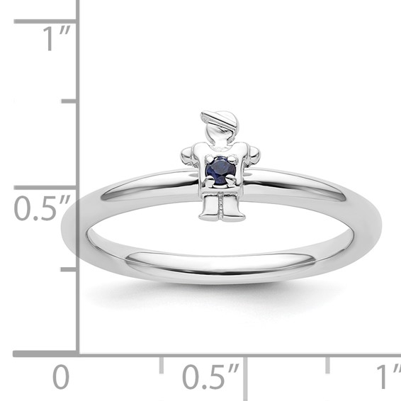 Sterling Silver Stackable Expressions Rhodium Cr. Sapp Boy Ring
