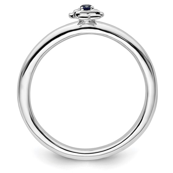 Sterling Silver Stackable Expressions Rhodium Cr. Sapp Girl Ring