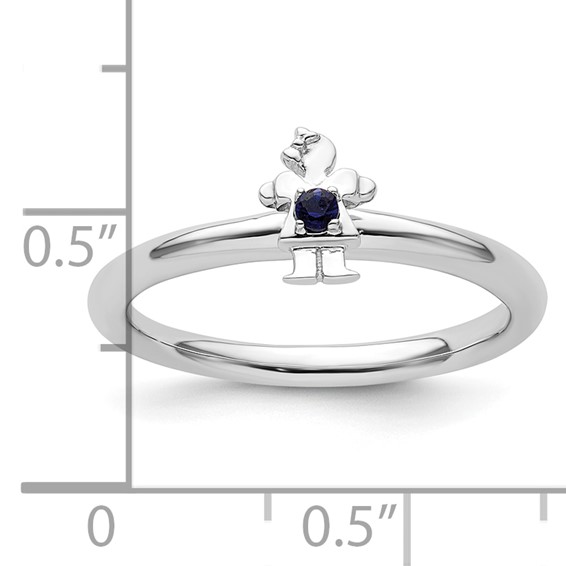 Sterling Silver Stackable Expressions Rhodium Cr. Sapp Girl Ring