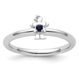 Sterling Silver Stackable Expressions Rhodium Cr. Sapp Girl Ring