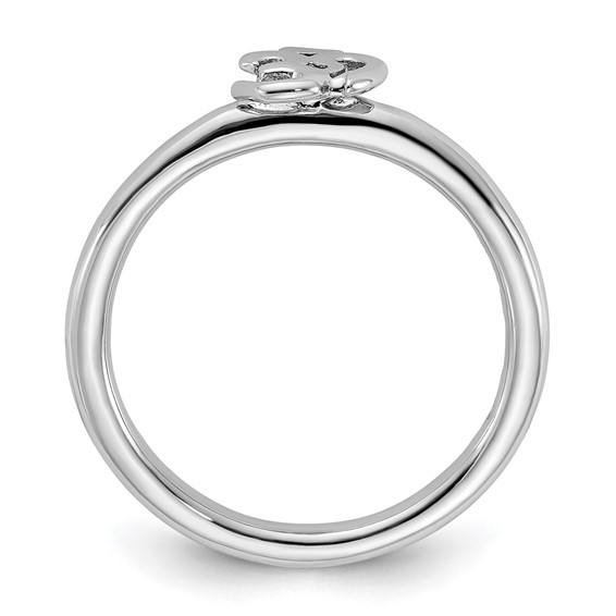 Sterling Silver Stackable Expressions Rhodium Ohm Ring