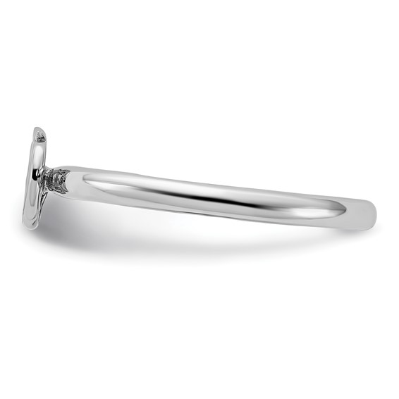 Sterling Silver Stackable Expressions Rhodium Ohm Ring