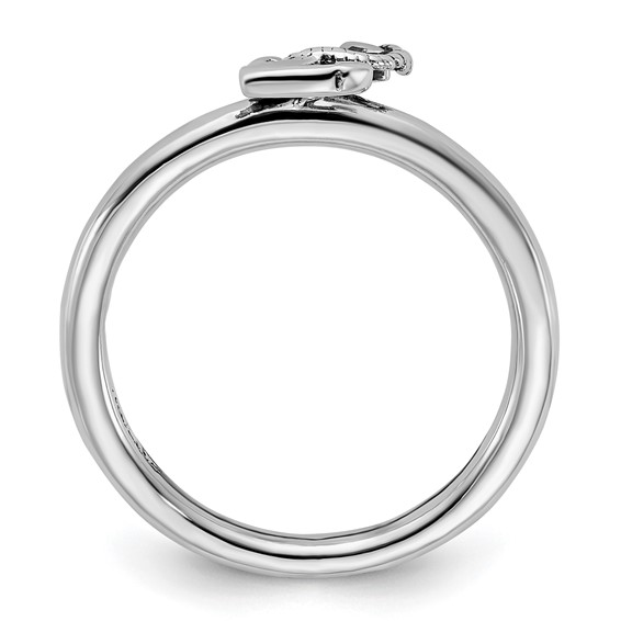 Sterling Silver Stackable Expressions Antiqued Anchor Ring