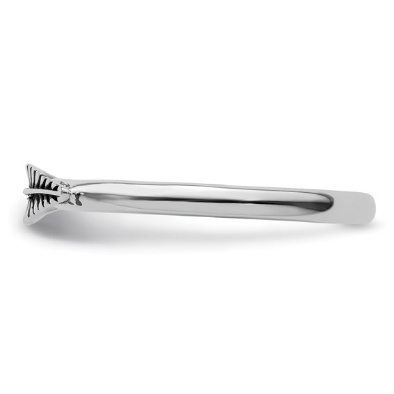 Sterling Silver Stackable Expressions Antiqued Feather Ring