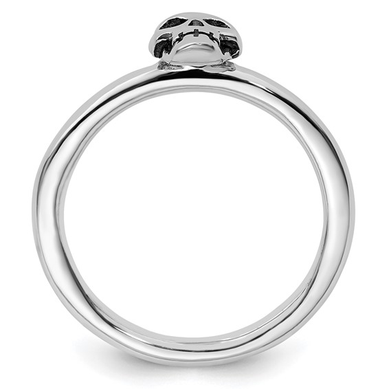 Sterling Silver Stackable Expressions Antiqued Skull Ring