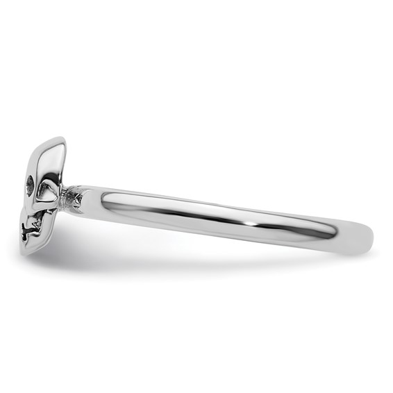 Sterling Silver Stackable Expressions Antiqued Skull Ring