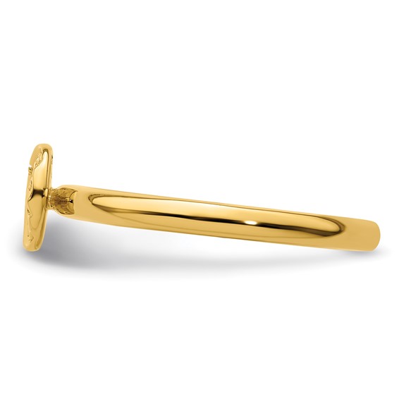 Sterling Silver Stackable Expressions Yellow-plated Sun/Moon Ring