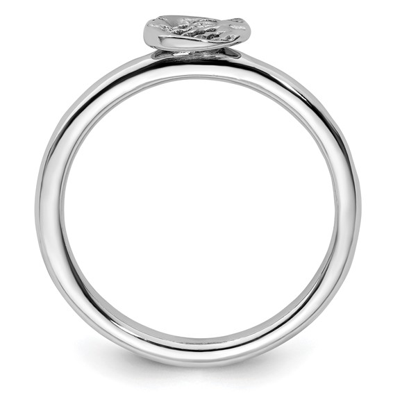 Sterling Silver Stackable Expressions Rhodium Sun/Moon Ring