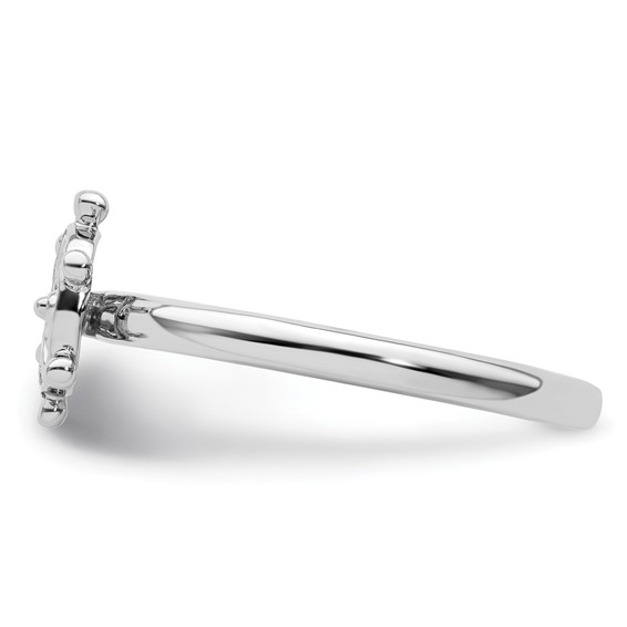 Sterling Silver Stackable Expressions Rhodium Ship's Wheel Ring