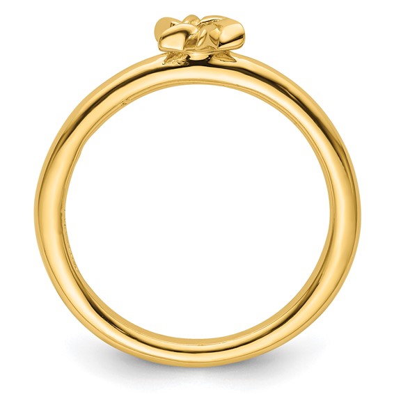 Sterling Silver Stackable Expressions Yellow-plated Star of David Ring