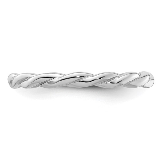Sterling Silver Stackable Expressions Rhodium Twist Ring