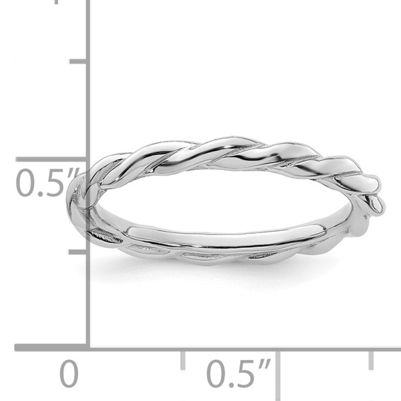 Sterling Silver Stackable Expressions Rhodium Twist Ring