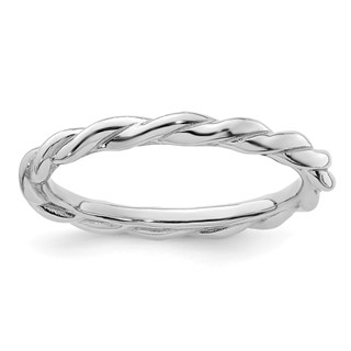Sterling Silver Stackable Expressions Rhodium Twist Ring