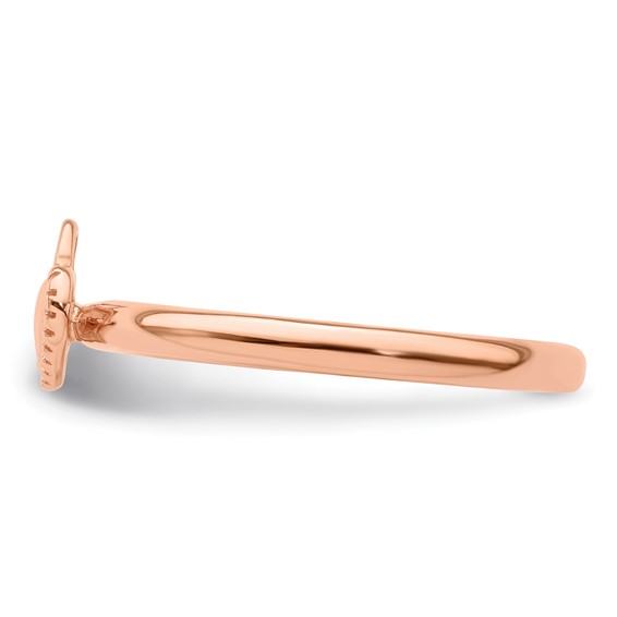 Sterling Silver Stackable Expressions Pink-plated Heart Padlock Ring