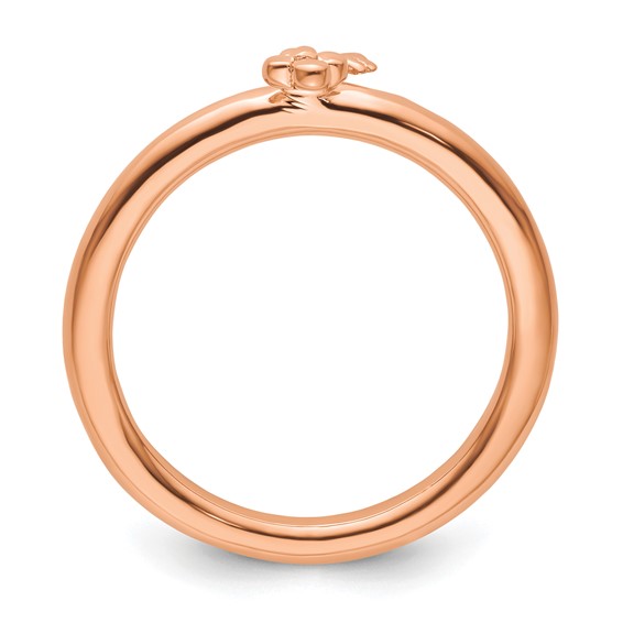 Sterling Silver Stackable Expressions Pink-plated Key Ring