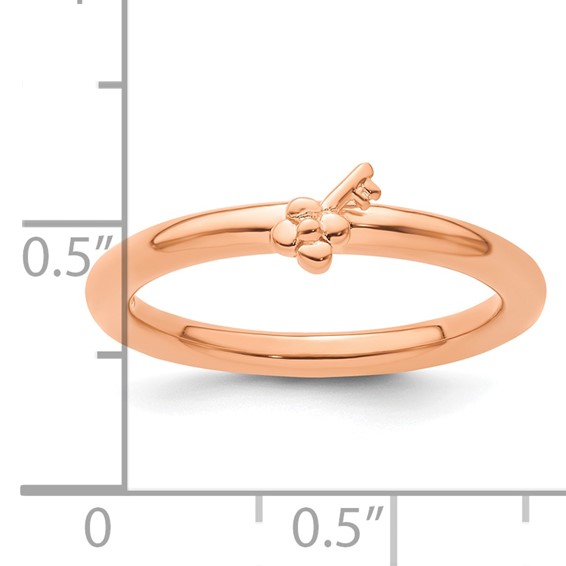 Sterling Silver Stackable Expressions Pink-plated Key Ring