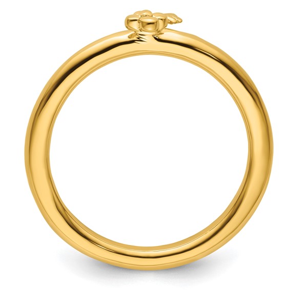 Sterling Silver Stackable Expressions Yellow-plated Key Ring