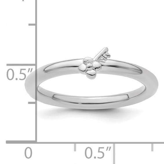 Sterling Silver Stackable Expressions Rhodium Key Ring