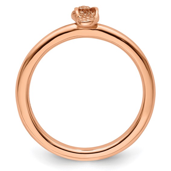 Sterling Silver Stackable Expressions Pink-plated Flip Flop Ring