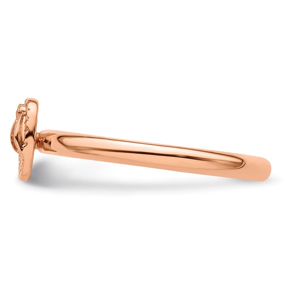 Sterling Silver Stackable Expressions Pink-plated Flip Flop Ring