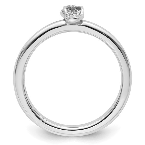 Sterling Silver Stackable Expressions Rhodium Flip Flop Ring