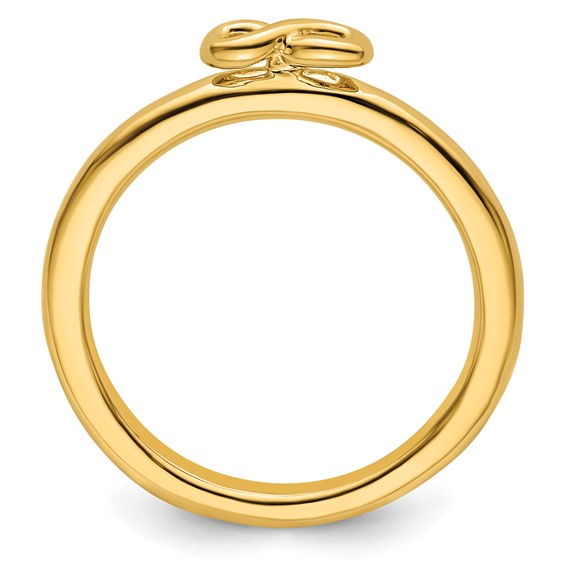 Sterling Silver Stackable Expressions Yellow-plated Infinity Symbol Ring