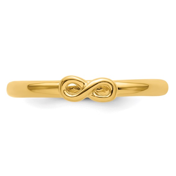 Sterling Silver Stackable Expressions Yellow-plated Infinity Symbol Ring