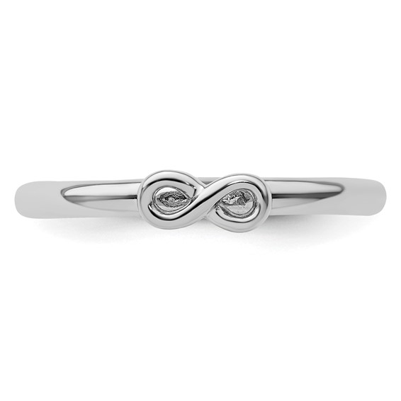 Sterling Silver Stackable Expressions Rhodium Infinity Symbol Ring