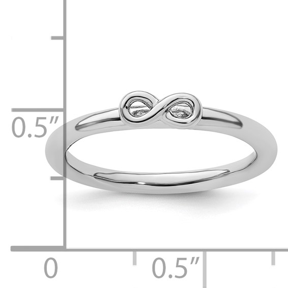Sterling Silver Stackable Expressions Rhodium Infinity Symbol Ring