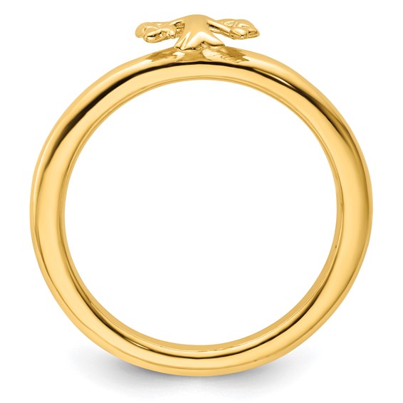 Sterling Silver Stackable Expressions Yellow-plated Tree Ring