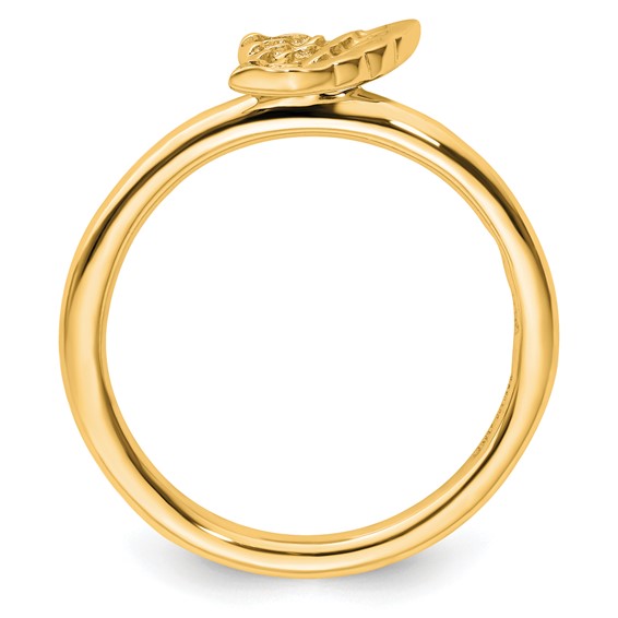 Sterling Silver Stackable Expressions Yellow-plated Angel Wing Ring