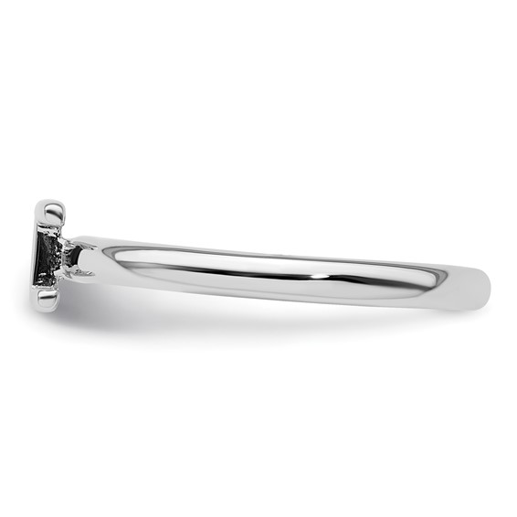 Sterling Silver Stackable Expressions Rhodium Letter I Ring