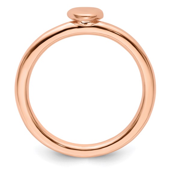Sterling Silver Stackable Expressions Pink-plated Puffed Heart Ring