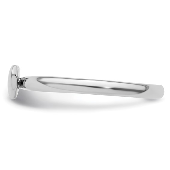 Sterling Silver Stackable Expressions Rhodium Puffed Heart Ring