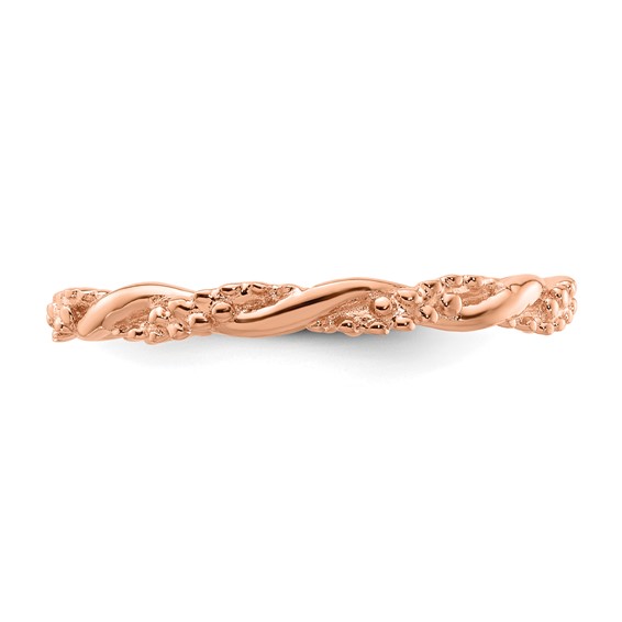 Sterling Silver Stackable Expressions Pink-plated Twist Ring