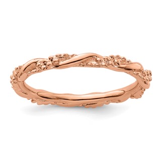 Sterling Silver Stackable Expressions Pink-plated Twist Ring