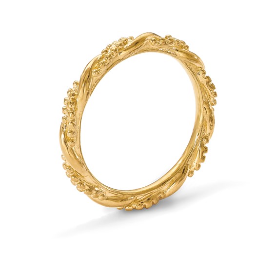 Sterling Silver Stackable Expressions Yellow-plated Twist Ring