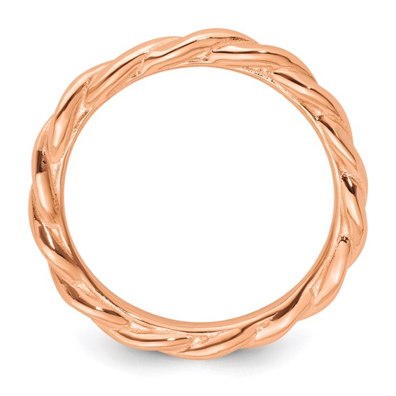 Sterling Silver Stackable Expressions Pink-plated Twist Ring