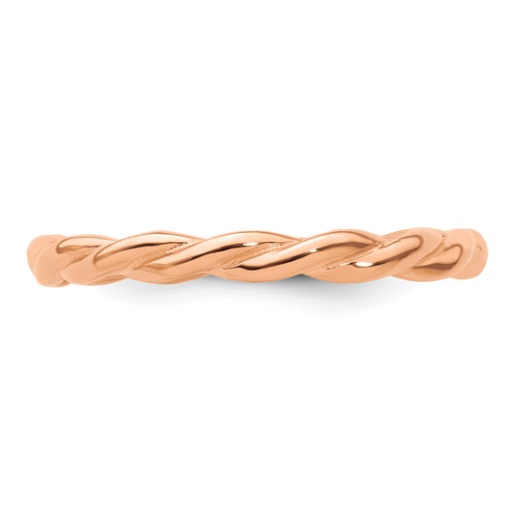Sterling Silver Stackable Expressions Pink-plated Twist Ring