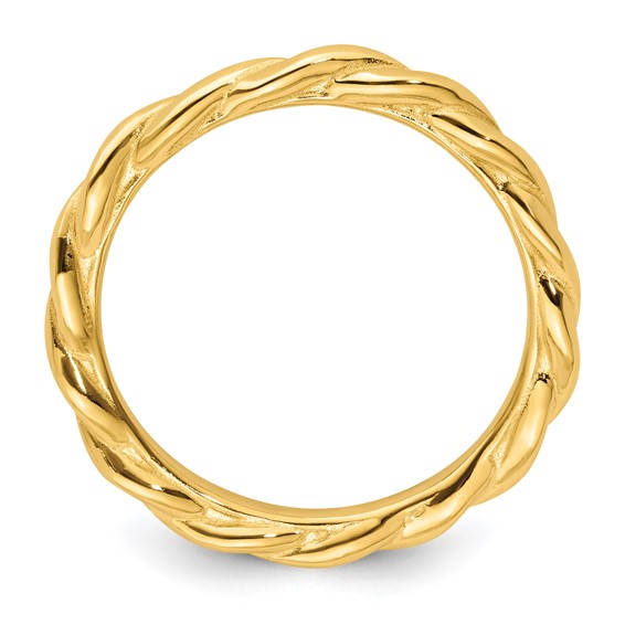 Sterling Silver Stackable Expressions Yellow-plated Twist Ring