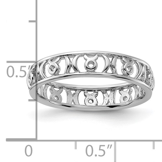 Sterling Silver Stackable Expressions Taurus Zodiac Ring