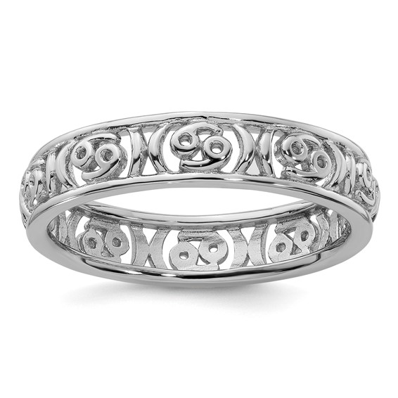 Sterling Silver Stackable Expressions Cancer Zodiac Ring