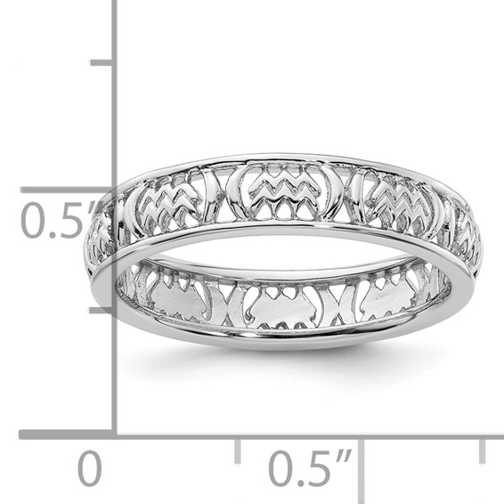 Sterling Silver Stackable Expressions Aquarius Zodiac Ring
