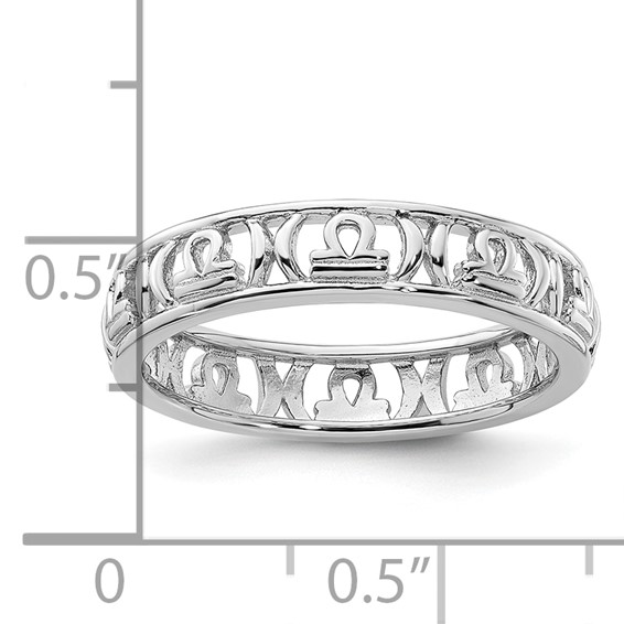 Sterling Silver Stackable Expressions Libra Zodiac Ring