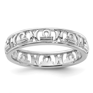 Sterling Silver Stackable Expressions Libra Zodiac Ring