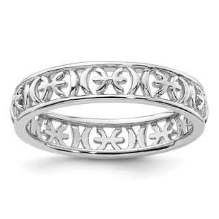 Sterling Silver Stackable Expressions Pisces Zodiac Ring